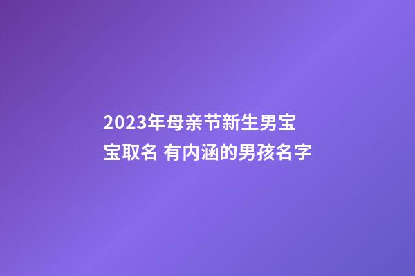 2023年母亲节新生男宝宝取名 有内涵的男孩名字